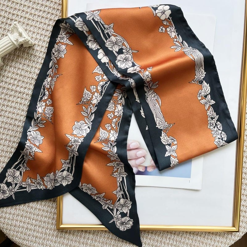 FONYVE Silk Head Scarf for Hair Fashion Headwrap for Women Lightweight Neck Tie - Image 4